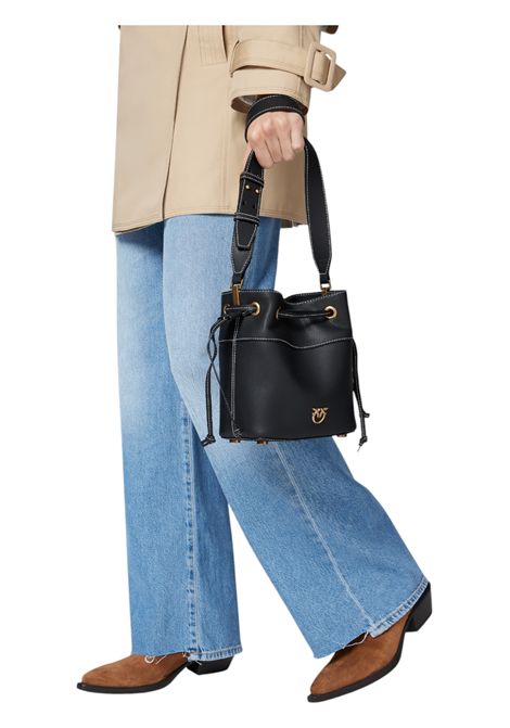 Borsa piccola a secchiello in pelle con tracolla PINKO | 104303 A29QZ99Q